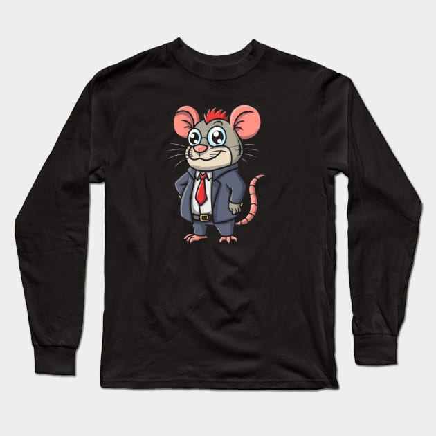 Rat cartoon Long Sleeve T-Shirt by Ridzdesign